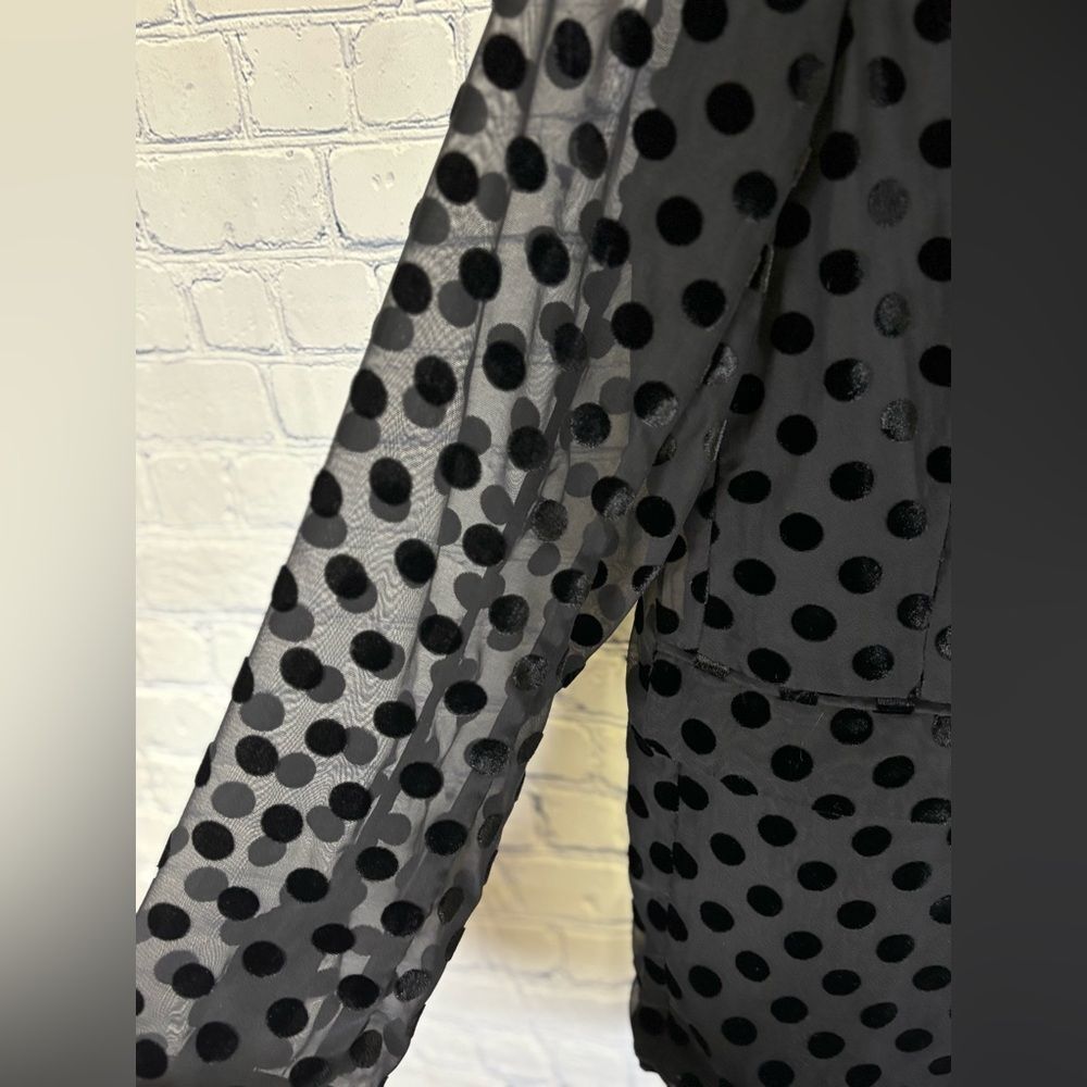 J. Crew Collection Black Polka Dot Sheer Sleeve Holiday Parke Blazer Size 10 - Picture 4 of 11